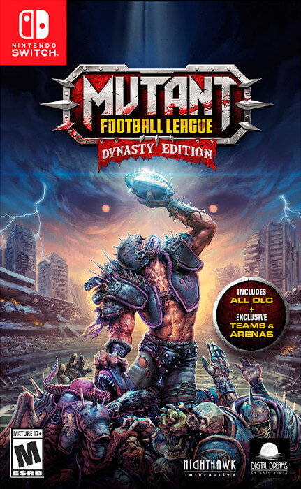 The boxart for Mutant Football League: Dynasty Edition for the Switch