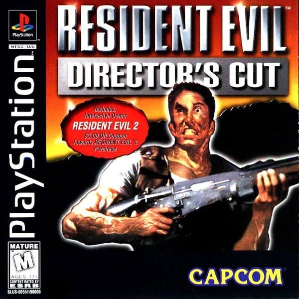 the original box art for the UK release of Resident Evil on the PlayStation, featuring a character that a lot of people assumed is Chris