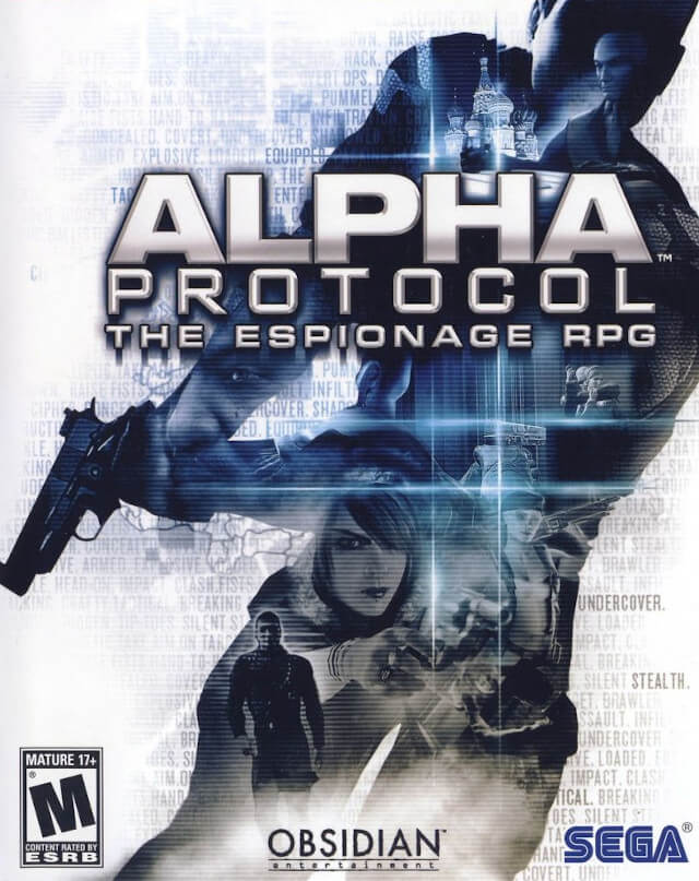 The box art for Alpha Protocol on the PC