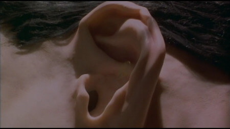 A close up of Asakura’s ear, just before she becomes possessed by the Mitochondrial goop